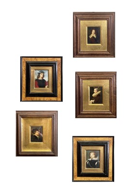 Lot 1483 - 20th Century School Five framed portraits...