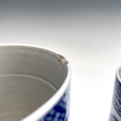 Lot 33 - Two Chinese export porcelain blue and white...