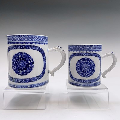 Lot 33 - Two Chinese export porcelain blue and white...