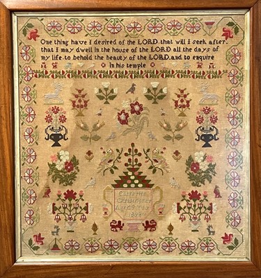 Lot 2803 - A Victorian sampler of large proportions,...