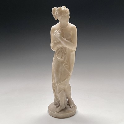 Lot 84 - A late 19th century carved alabaster figure,...