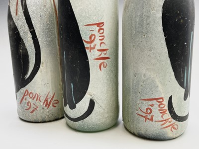 Lot 1003 - PONKLE (1934-2012) Eight painted glass bottles
