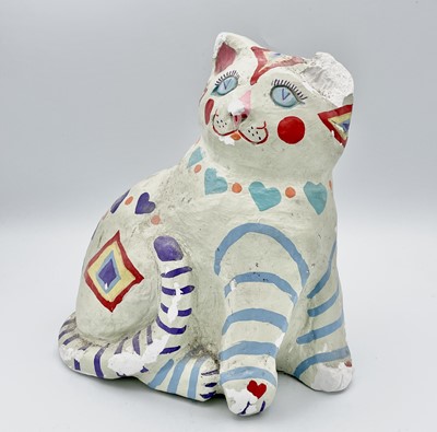 Lot 1006 - PONKLE (1934-2012) A painted plaster cat...