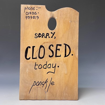 Lot 1007 - PONKLE (1934-2012) A painted wooden sign in...