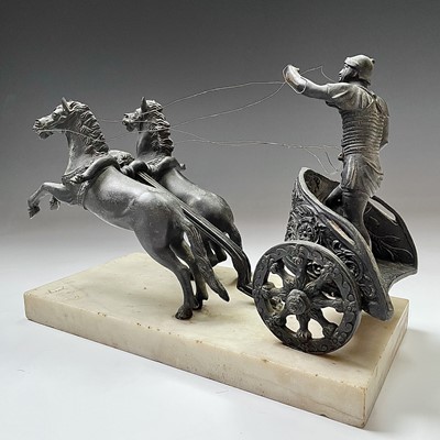 Lot 89 - A late 19th century Italian bronze group of a...