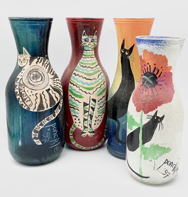 Lot 1014 - PONKLE (1934-2012) Four painted carafes