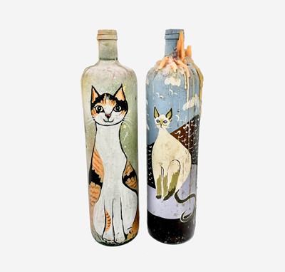 Lot 1016 - PONKLE (1934-2012)   Two painted bottles...
