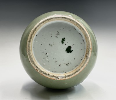 Lot 57 - A Chinese celadon porcelain vase, 19th century,...