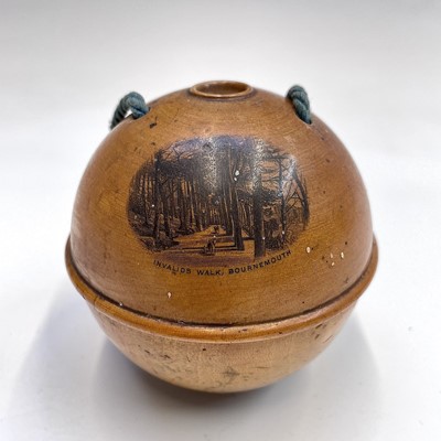 Lot 144 - A 19th century Mauchline ware string or yarn...