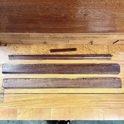 Lot 3120 - A mahogany spinet converted to a desk, the...