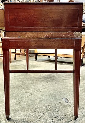Lot 3120 - A mahogany spinet converted to a desk, the...