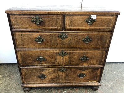 Lot 3180 - An 18th century walnut and inlaid chest of two...