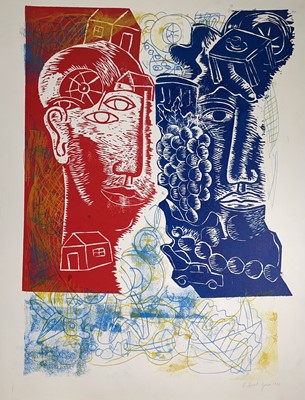 Lot 1104 - Robert JONES Mrs Paper Fold Face II Collagraph...