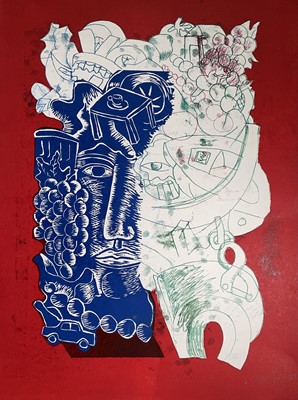 Lot 1104 - Robert JONES Mrs Paper Fold Face II Collagraph...