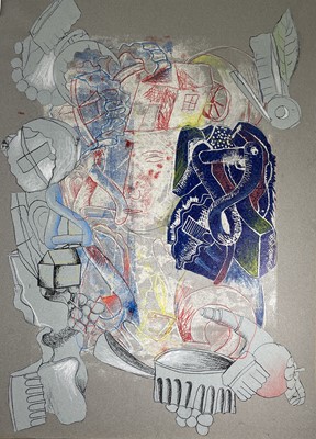 Lot 1104 - Robert JONES Mrs Paper Fold Face II Collagraph...