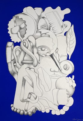 Lot 1104 - Robert JONES Mrs Paper Fold Face II Collagraph...