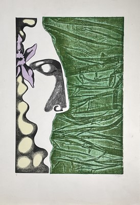 Lot 1104 - Robert JONES Mrs Paper Fold Face II Collagraph...
