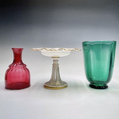 Lot 894 - A 19th century white overlay and gilt glass...