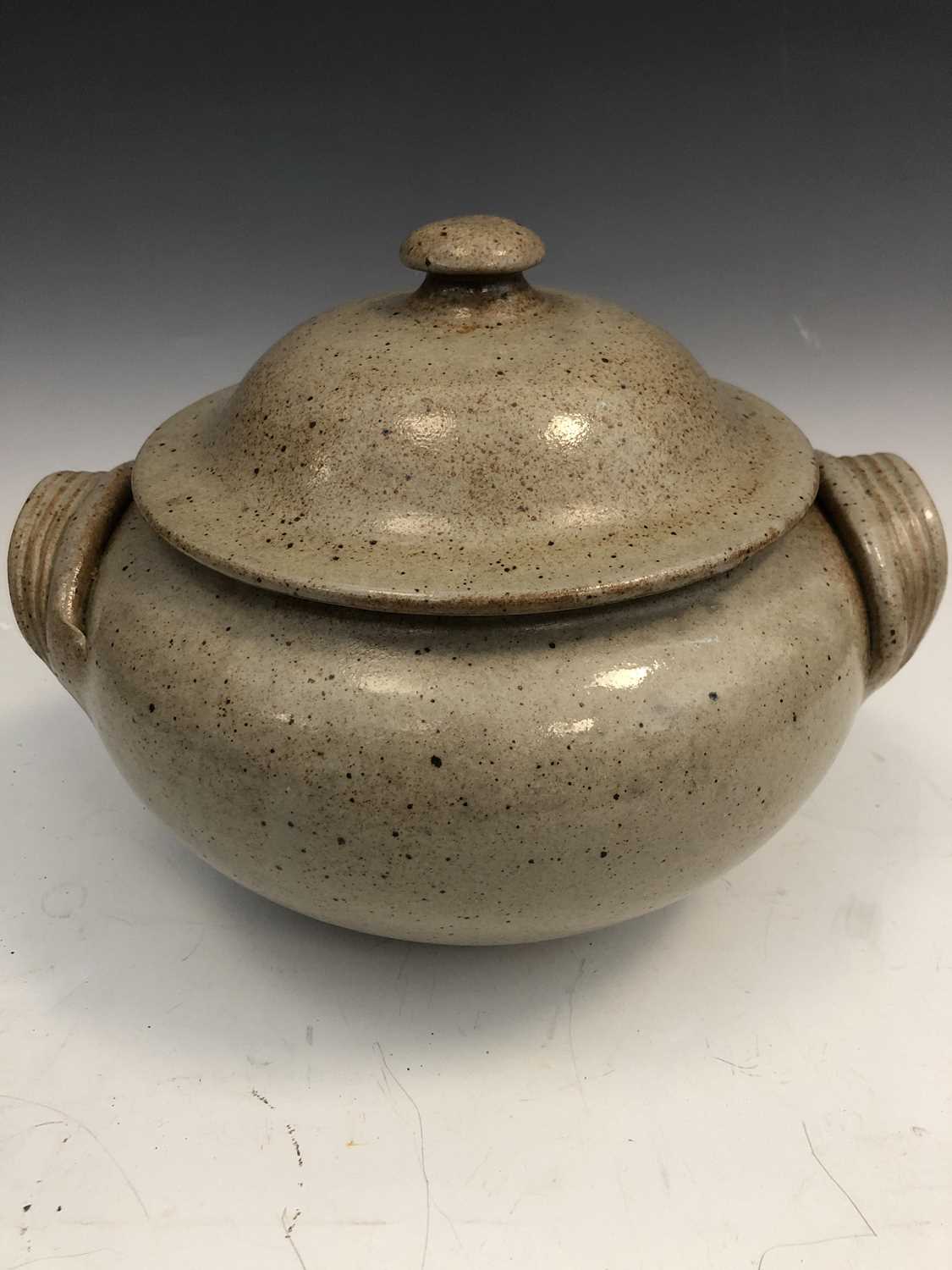 Lot 40 - Studio pottery twin handled tureen and cover,...