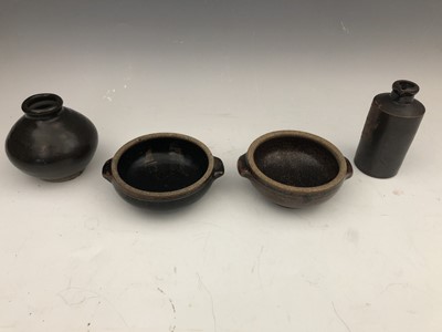 Lot 44 - Two Studio pottery twin handled shallow bowls...