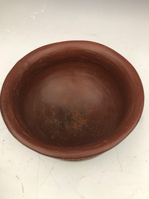 Lot 46 - Ethnic clay bowl diameter 20cm and two similar...