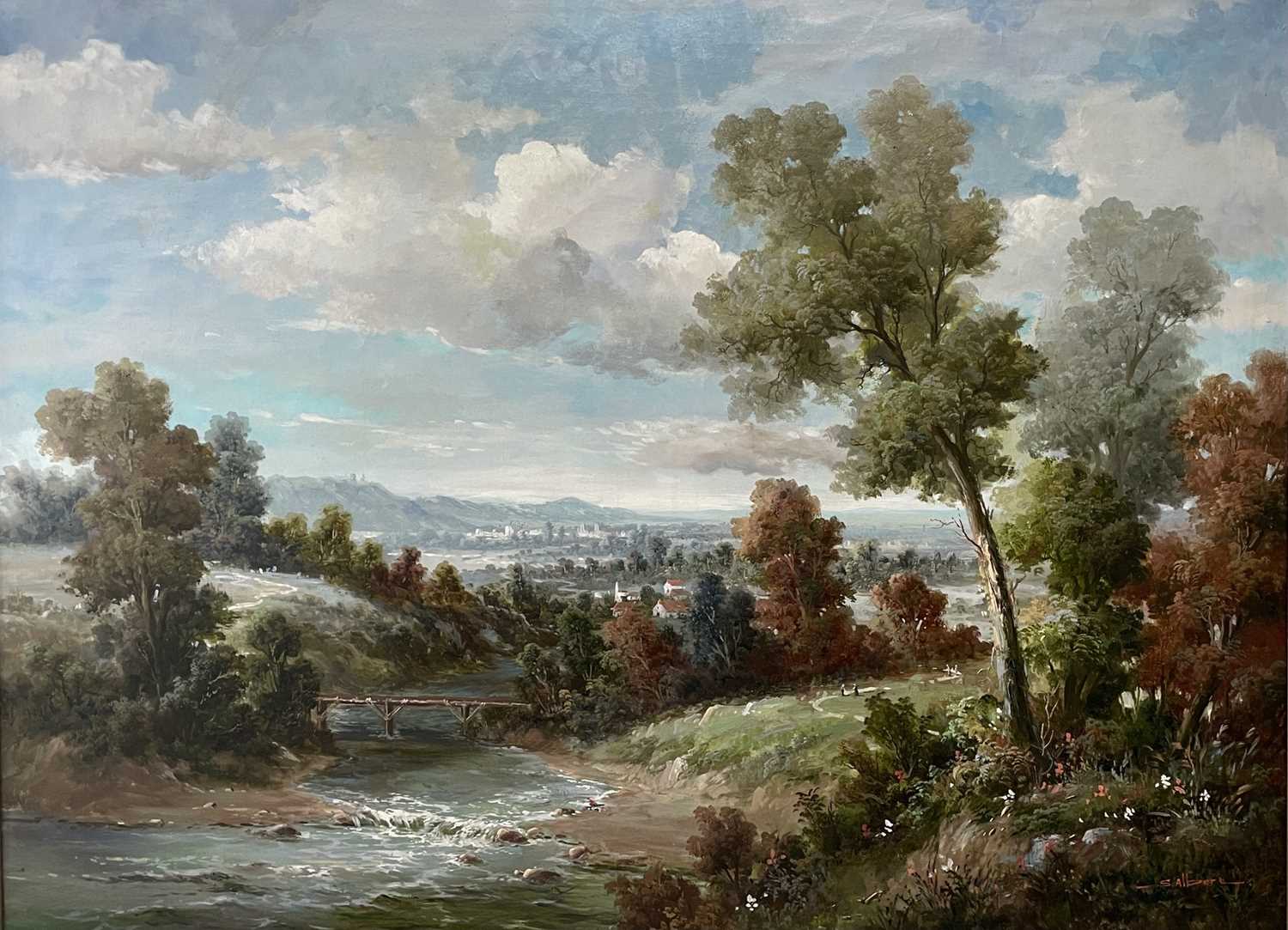 Lot 1107 - S ALBERT Extensive Landscape Oil on canvas...