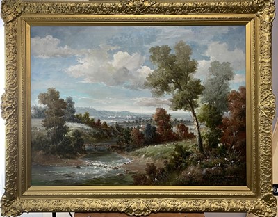 Lot 1107 - S ALBERT Extensive Landscape Oil on canvas...