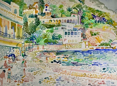 Lot 320 - Fred YATES (1922-2008) The Resort Watercolour...