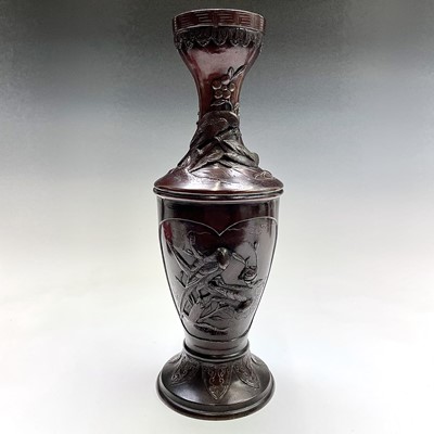 Lot 141 - A Japanese bronze baluster vase, 20th century,...