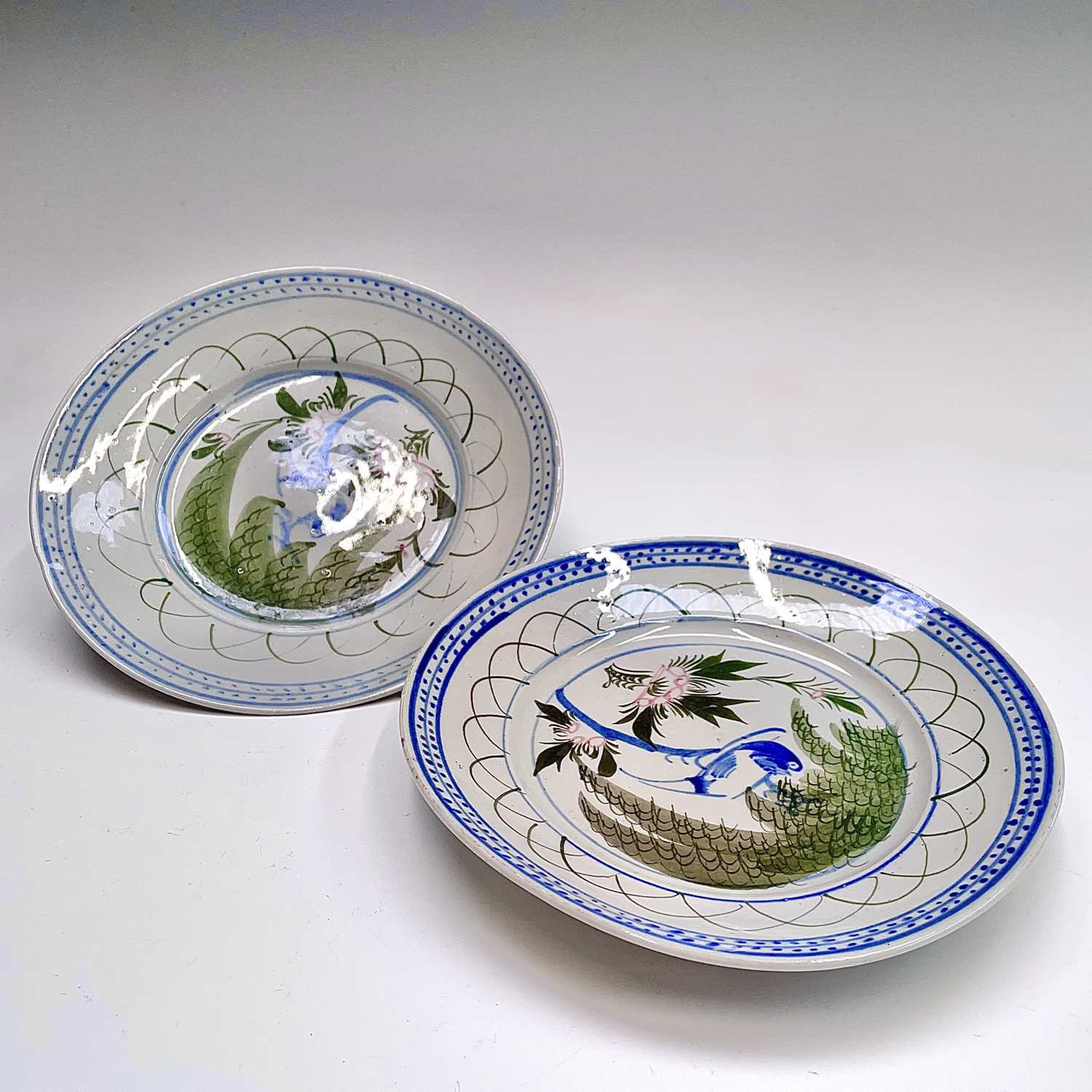 Lot 119 - Two Chinese porcelain plates, Qing Dynasty,...