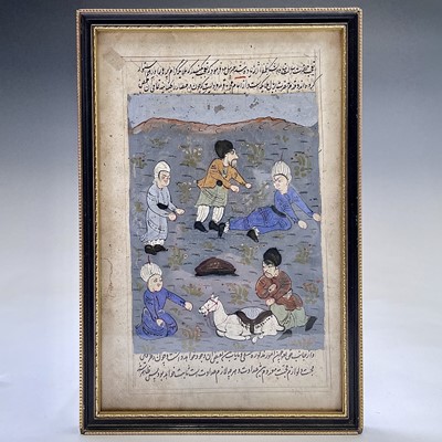 Lot 1001 - An Islamic manuscript, painted with figures,...