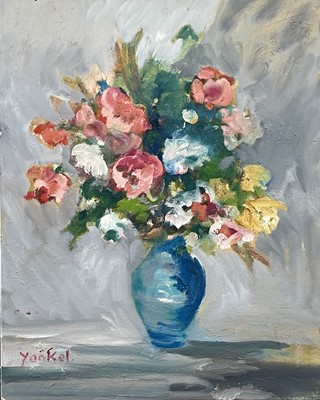 Lot 163 - Yankel FEATHER (1920-2009) Vase of Flowers Oil...