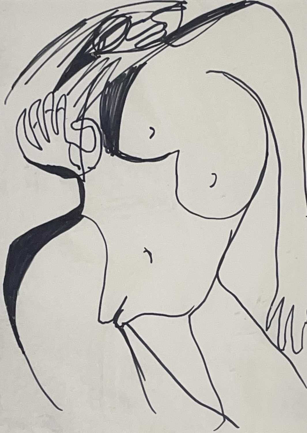 Lot 80 - Peter LANYON (1918-1964) Nude Figure Ink on...