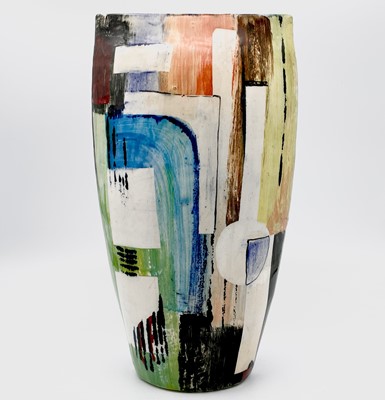Lot 1026 - Paul JACKSON A ceramic vase with painted...