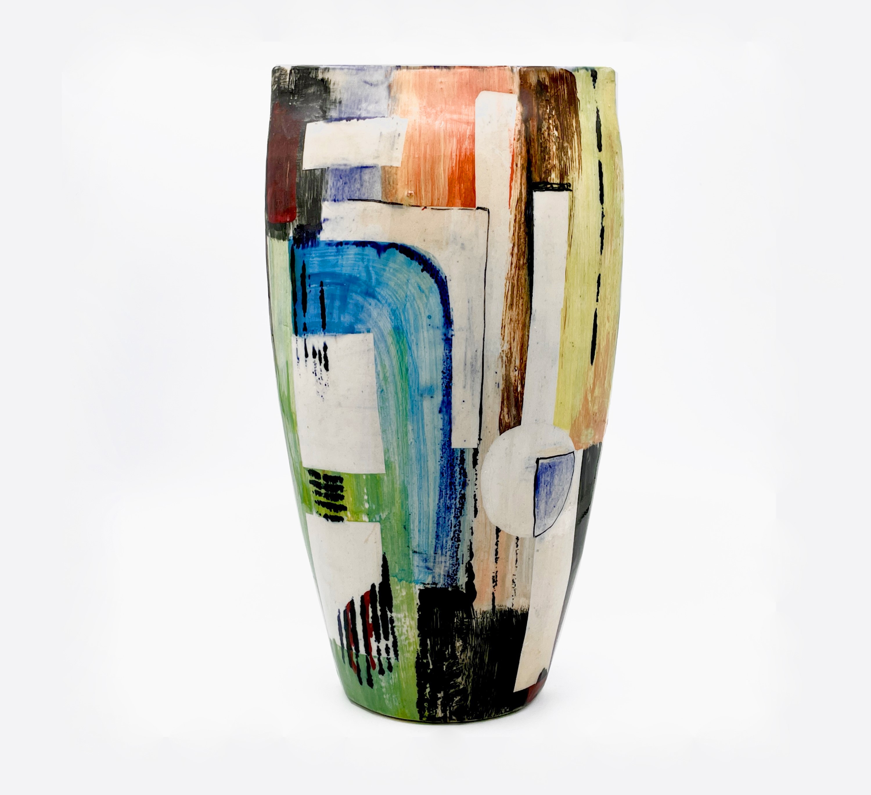 Paul JACKSON A ceramic vase with painted auctions & price archive