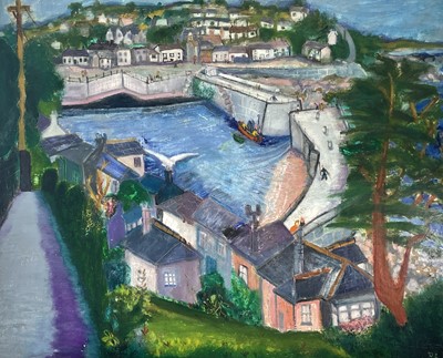 Lot 304 - Ray AMBROSE (1926-1989) Mousehole Harbour Oil...