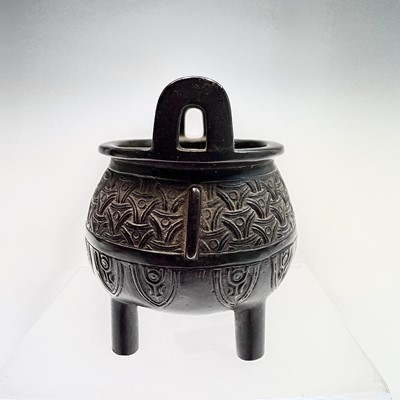 Lot 37 - A Chinese bronze censer, ding, 18th/19th...