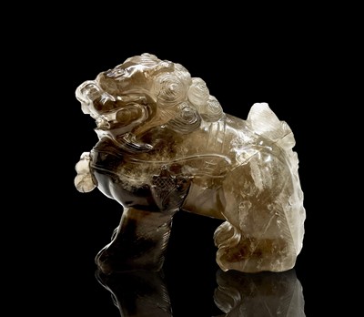 Lot 147 - A Chinese carved smokey quartz dog of fo, 19th...