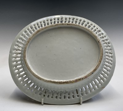 Lot 150 - A Chinese Canton porcelain oval dish, 19th...