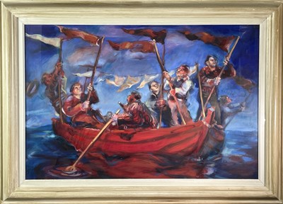 Lot 317 - Nicola BEALING (1963) The Red Boat Oil on...