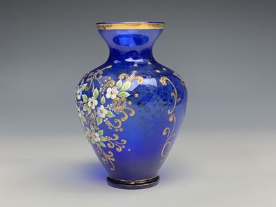 Lot 1113 - A Murano blue glass water set, the jug and six...
