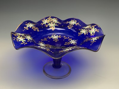 Lot 1113 - A Murano blue glass water set, the jug and six...
