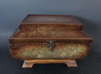 Lot 33 - A large decorative Chinese lacquered box with...