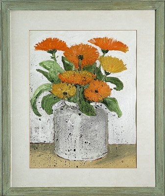 Lot 126 - Minou STEINER (1940-2008) Orange Flowers...