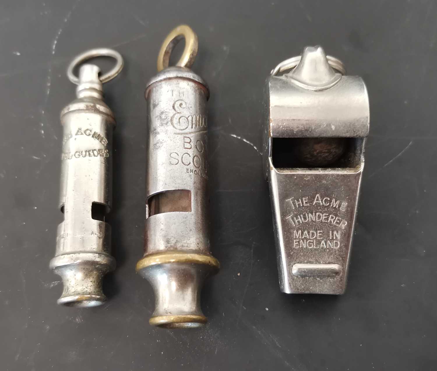 Lot 64 Vintage whistles including The EMCA Boy