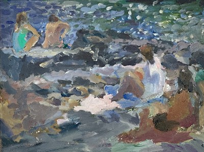 Lot 1116 - John HARVEY (1935) At the Beach Oil on board...