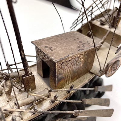 Lot 83 - A Chinese gilt metal model of a junk, early...