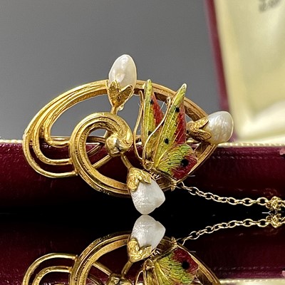 Lot 176 - An exquisite 14ct gold Art Nouveau brooch...