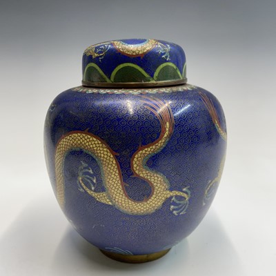 Lot 156 - A Chinese cloisonne ginger jar and cover,...