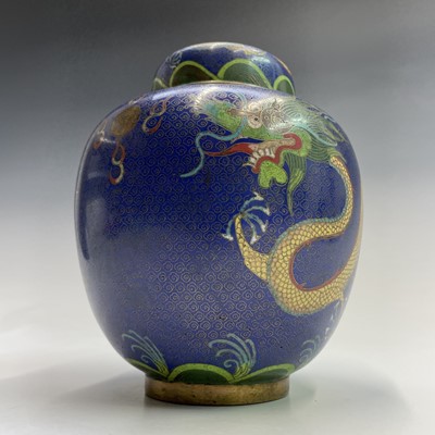 Lot 156 - A Chinese cloisonne ginger jar and cover,...